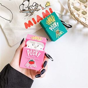 Mulafnxal for Airpods 1&2 Case, Cute 3D Funny Cartoon Soft Silicone Protective Airpod Cover, Fun Food Biscuit Design Shockproof Skin, Fashion Cases for Girls Kids Teens Boys Air pods (Pink Cookies)