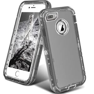 oribox case compatible with iphone 7 plus case, compatible with iphone 8 plus case, heavy duty shockproof anti-fall clear case
