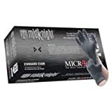 ansell mk-296-l microflex midknight powder free nitrile exam glove, black, large, pack of 1000