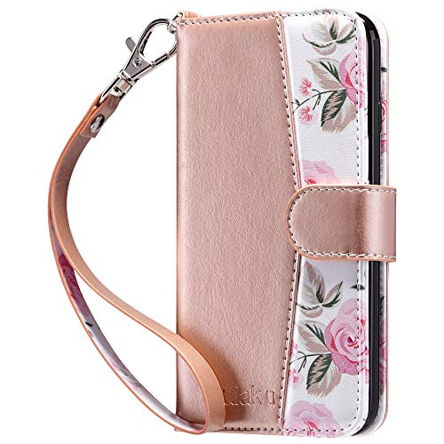 ULAK Case for iPhone SE 3 Wallet 2022, iPhone 8 Wallet, iPhone SE Wallet 2020, iPhone 7 Flip Case, PU Leather Kickstand Card Holder Protective Cover for iPhone 7/8/iPhone SE 2nd 3rd Gen, Rose Gold