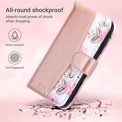 ULAK Case for iPhone SE 3 Wallet 2022, iPhone 8 Wallet, iPhone SE Wallet 2020, iPhone 7 Flip Case, PU Leather Kickstand Card Holder Protective Cover for iPhone 7/8/iPhone SE 2nd 3rd Gen, Rose Gold