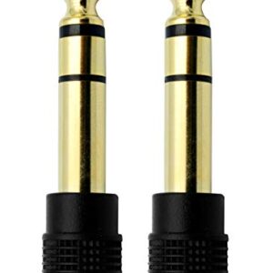 Chadou Audio Adapter 6.35mm (1/4 inch) Male to 3.5mm (1/8 inch) Female Stereo Headphone Connector Gold Plated, 2 Pack