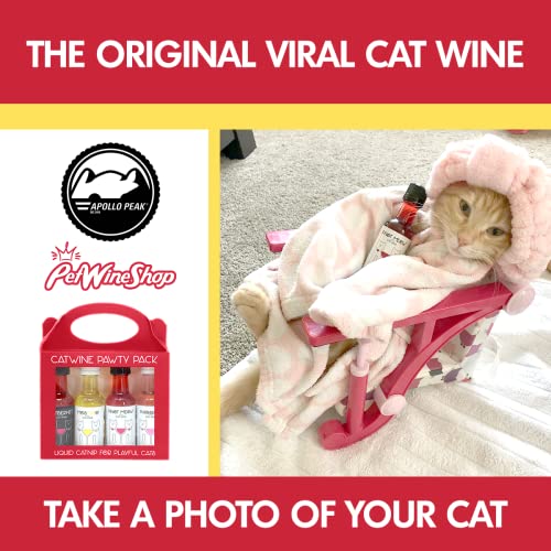 PetWineShop Cat Wine Pawty Pack Catnip Wine CatWine Set for Cats & Kittens