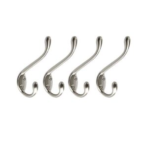 amerock h55451-as hook large coat and hat antique silver (4, satin nickel)