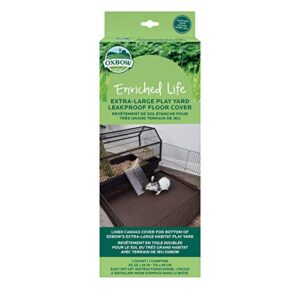 oxbow enriched life small animal playpen - leakproof floor cover for rabbits, guinea pigs & other small pets (extra large)