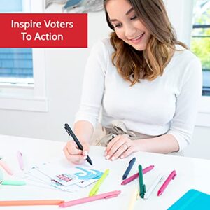 T MARIE 100 Bulk Voter Postcards 4x6” - One Vote Can Rock the Boat - Red, White and Blue Theme With Blank Back for Message to Voters - Encourage Voting In Your State