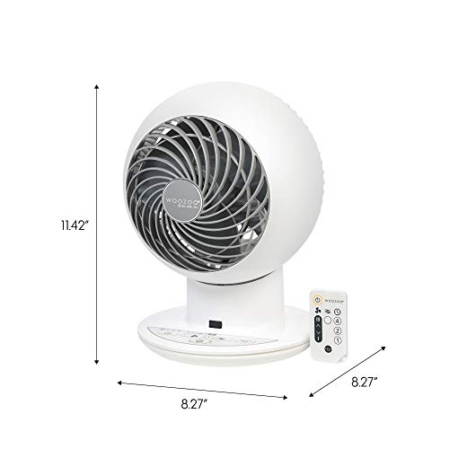 IRIS USA WOOZOO Oscillating Fan, Vortex Fan, Remote Equipped 4-in-1 Fan w/ Timer/ Multi Oscillation/ Air Circulator/ 5 Speed Settings, 82ft Max Air Distance, Medium, White