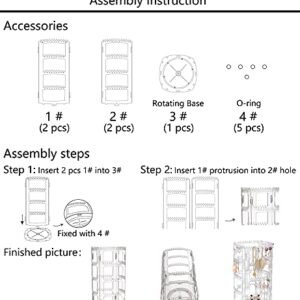 Sooyee Earring Organizer,4 Layers Earring Holder,360 Degree Acrylic Earring Holder Organizer,Jewelry Display for Earrings Bracelets Necklaces, Clear