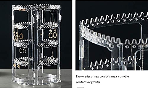 Sooyee Earring Organizer,4 Layers Earring Holder,360 Degree Acrylic Earring Holder Organizer,Jewelry Display for Earrings Bracelets Necklaces, Clear