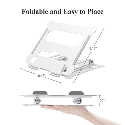 FLAGTOP Adjustable Laptop Stand for Desk, Ergonomic Portable Aluminum Laptop Desk Stand, Non-Slip, Stable, Foldable Laptop Riser, Compatible with MacBook Pro/Air and More Notebooks