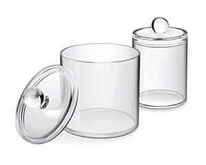 ds. distinctive style bathroom organizer cotton ball holder clear canisters acrylic apothecary jars with lids (10oz&22oz)