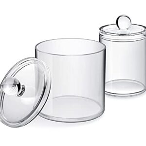 DS. DISTINCTIVE STYLE Bathroom Organizer Cotton Ball Holder Clear Canisters Acrylic Apothecary Jars with Lids (10oz&22oz)