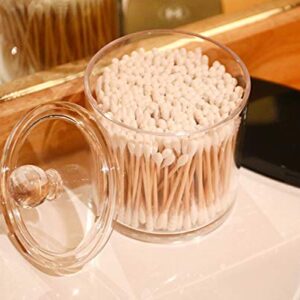 DS. DISTINCTIVE STYLE Bathroom Organizer Cotton Ball Holder Clear Canisters Acrylic Apothecary Jars with Lids (10oz&22oz)