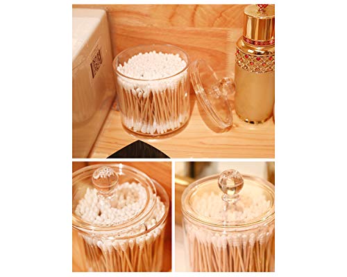 DS. DISTINCTIVE STYLE Bathroom Organizer Cotton Ball Holder Clear Canisters Acrylic Apothecary Jars with Lids (10oz&22oz)