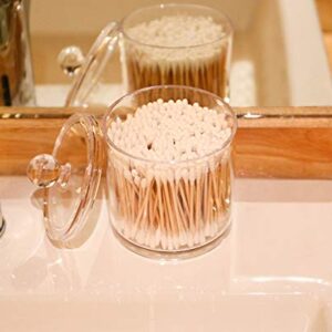 DS. DISTINCTIVE STYLE Bathroom Organizer Cotton Ball Holder Clear Canisters Acrylic Apothecary Jars with Lids (10oz&22oz)