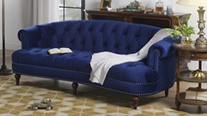 jennifer taylor home ariana, sofa, navy blue velvet