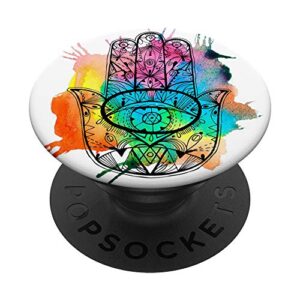 hamsa hand watercolor illustration popsockets popgrip: swappable grip for phones & tablets
