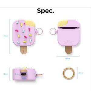 elago Ice Cream AirPods Case with Keychain Designed for Apple AirPods 1 & 2, Shockproof Protective Skin, Cute Accessories for Girls, Kids, Boys [US Patent Registered] (Blueberry)