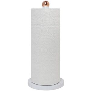blue donuts paper towel holder countertop with weighted base - easy one-handed tear paper towel holder, modern paper towel holder, paper towel dispenser countertop, white