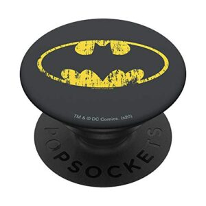 batman classic logo distressed gray popsockets swappable popgrip