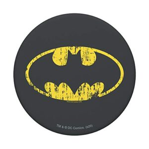 Batman Classic Logo Distressed Gray PopSockets Swappable PopGrip