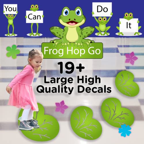 Frog Hop Classroom Playscape - Sensory Path - 15 Highly Durable Vinyl Decals for School Hallway Floors