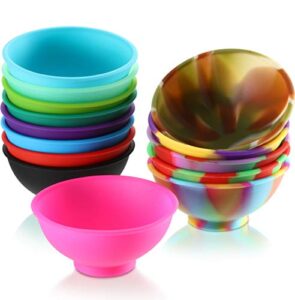14 pieces mini silicone pinch bowls, 1.75 ounce prep and serve bowls, multicolor reusable snack bowls silicone condiment bowls for sauce, nuts, candy, fruits, appetizer, snacks