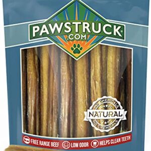 Pawstruck Bully Sticks for Dogs, Bulk Natural & Odorless Bullie - Bully Bones Made for Dog & Puppies - Best Long Lasting Odor Free Chew Dental Treats by USA Company (8 oz.)