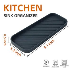 Soap Tray for Kitchen Sink, 3 Pack Silicone Sponge Holder Kitchen Sink Organizer Silicone Soap Tray Bathroom Sink Tray