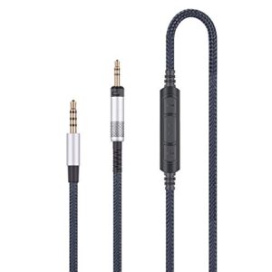 ablet audio replacement cable with in-line mic remote volume control only compatible with audio technica ath-m50x, ath-m40x, ath-m70x headphones and samsung galaxy huawei android