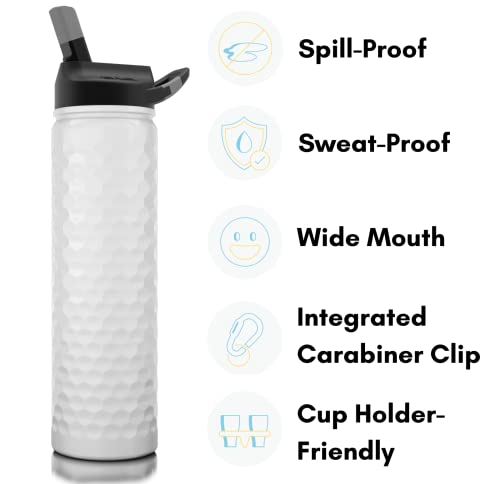 Seriously Ice Cold SIC 27oz Insulated Water Bottle Thermos, Premium Triple Layer Vacuum Stainless Steel, BPA Free Wide Mouth Lid with Carabiner Clip