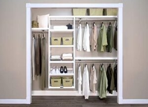 john louis home 12 in. deep solid wood closet organizer, woodcrest white