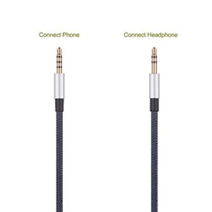 Audio Replacement Cable with in-Line Mic Remote Volume Control Compatible with B&O Play by Bang & Olufsen Beoplay H6, H7, H8, H9, H2 Headphones and Compatible with Samsung Galaxy Huawei Android