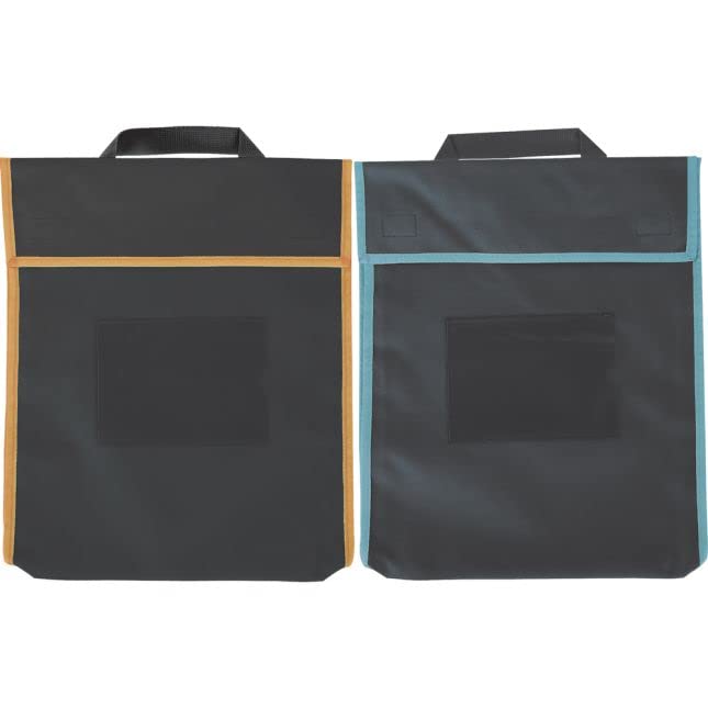 Store More Large Book Pouches and Labels - Black with Neon Trim - Set of 12