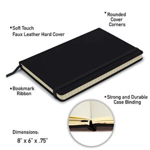 Simply Genius A5 Notebooks for Work, Travel, Business, School & More - College Ruled Notebook - Hardcover Journals for Women & Men - Lined Books with 192 pages, 5.7" x 8.4"(Black, 20 Pack)