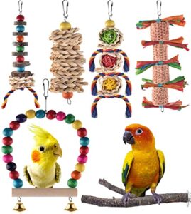 katumo bird toys, parrot chew toys parakeet perch conure swing cockatiel cage toys for lovebird conure parakeet and small birds