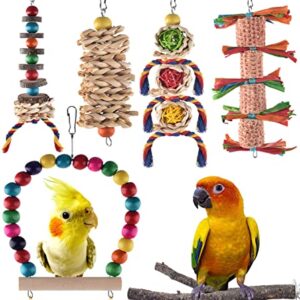 KATUMO Bird Toys, Parrot Chew Toys Parakeet Perch Conure Swing Cockatiel Cage Toys for Lovebird Conure Parakeet and Small Birds