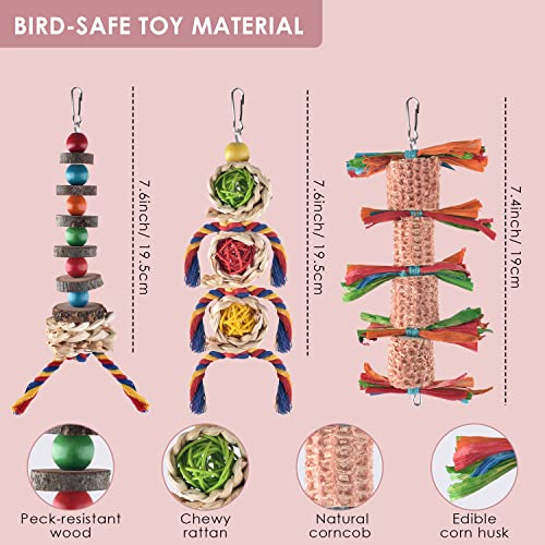 KATUMO Bird Toys, Parrot Chew Toys Parakeet Perch Conure Swing Cockatiel Cage Toys for Lovebird Conure Parakeet and Small Birds