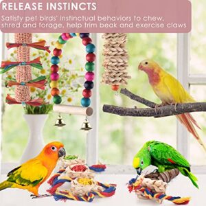 KATUMO Bird Toys, Parrot Chew Toys Parakeet Perch Conure Swing Cockatiel Cage Toys for Lovebird Conure Parakeet and Small Birds