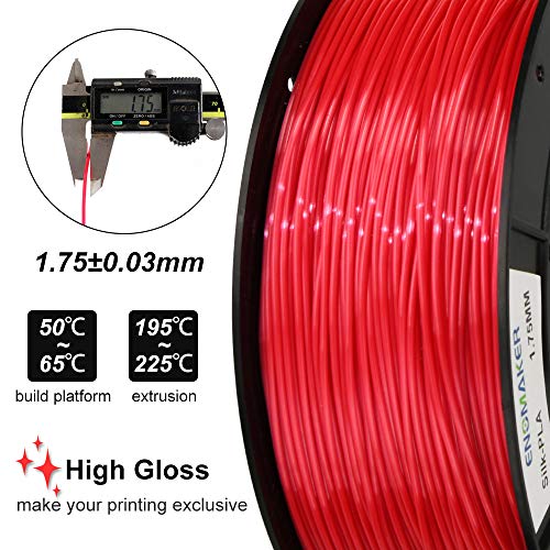 ENOMAKER 3D Printer Silk PLA Red 1.75MM Filament for Creality CR-10 V2 Ender 3, Ender Pro, Ender 5,Ender 3 Pro V2