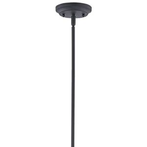 Design House 587451 Schoolhouse Modern Industrial Farmhouse Indoor Dimmable Pendant Light with Clear Seedy Glass for Kitchen Dining Bar Area, Matte Black