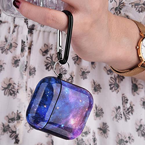 CAGOS for Airpods Case, Cute Airpod 2nd Generation Case Galaxy Protective Hard Earpods Cover Shockproof Women Men with Keychain for Airpods 2/1 Charging Case, Dark Purple