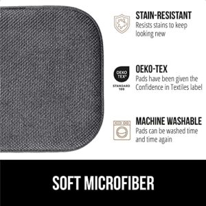 Gorilla Grip Memory Foam Chair Cushions, Comfortable Pads for Dining Room, Kitchen Table, Office Chairs, Stay in Place Backing, Comfortable Microfiber Seat Pad Cushion, Set of 4, 16x16, Gray