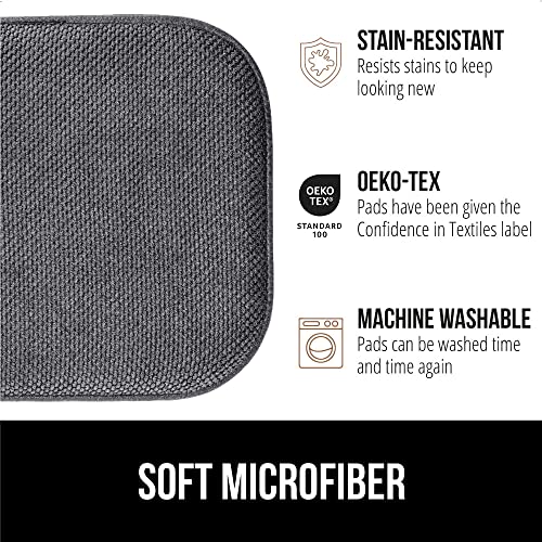 Gorilla Grip Memory Foam Chair Cushions, Comfortable Pads for Dining Room, Kitchen Table, Office Chairs, Stay in Place Backing, Comfortable Microfiber Seat Pad Cushion, Set of 4, 16x16, Gray