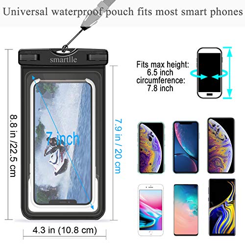 Floating Waterproof Phone Pouch/Holder, Universal Waterproof Case Dry bag Underwater for iPhone 13 12 11 Pro Max XR,XS, 8,7,6 Plus,SE, Samsung Galaxy S22 21 10 9/A/J/Note, 7”, Beach Water Pool -2 Pack