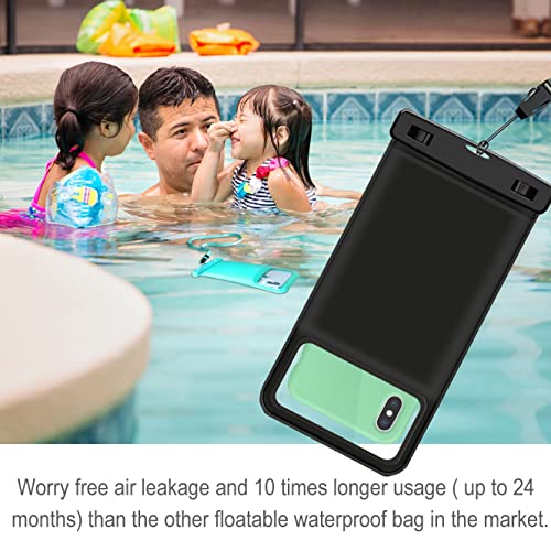 Floating Waterproof Phone Pouch/Holder, Universal Waterproof Case Dry bag Underwater for iPhone 13 12 11 Pro Max XR,XS, 8,7,6 Plus,SE, Samsung Galaxy S22 21 10 9/A/J/Note, 7”, Beach Water Pool -2 Pack