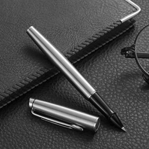 nekigoen Rollerball Pen Fine Point Gel Black Ink Smooth Writing,Luxury Rollerball Pen with Chrome Finish Fancy Pen Gift Set for Executive Business Office School,Professional,Executive Pen G3 (Silver)