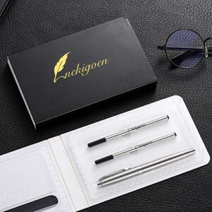 nekigoen Rollerball Pen Fine Point Gel Black Ink Smooth Writing,Luxury Rollerball Pen with Chrome Finish Fancy Pen Gift Set for Executive Business Office School,Professional,Executive Pen G3 (Silver)