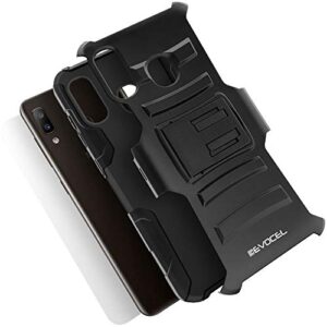 Evocel Galaxy A20 Case with HD Screen Protector and Belt Clip Holster for Samsung Galaxy A20, Black