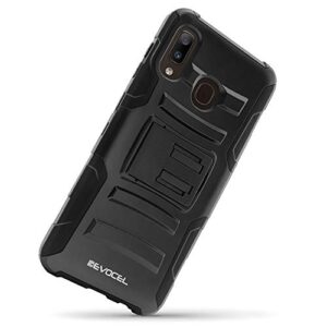 Evocel Galaxy A20 Case with HD Screen Protector and Belt Clip Holster for Samsung Galaxy A20, Black